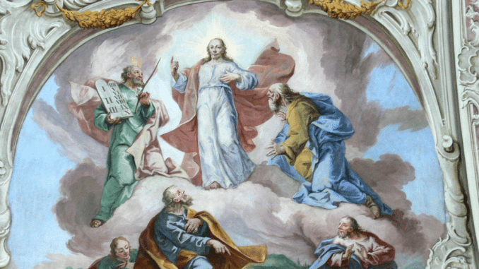 St.Peter_und_Paul_in_Söll_-_Deckenfresko_Peter_und_Paul_2_a_Petrus_am_Berg_Tabor Gloire de Dieu au moment de la Transfiguration